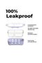 2 Pack High Borosilicate Glass Food Storage with 2 Compartment Set and Premium Insulated Lunch Bag, 950 ml Glass Meal Prep Containers with Silicone Sleeve, BPA Free, Microwavable & Freezer S - 3