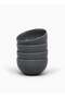 4-Piece Stoneware Bowls Set Medium Grey 5.5inch