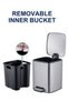 6 L Stainless Steel Squared Trash Can with Soft Close Lid and Inner Bucket-Resistant Surface for Kitchen, Bathroom, Silver, 23.5 x 19.5 x 25.5 cm - 5