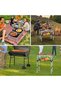 Folding Camping Table,Adjustable Heights Portable Picnic Table with Mesh Storage Layer,Aluminum Ligh - 6