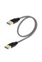 كابل USB إلى USB، كابل USB 3.0 من النوع A إلى A (طول 1.6 قدم، أبيض)