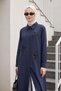 Women's Bead Detail Long Cotton Shirt 4726 Navy Blue - 3