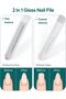 MR.GREEN Glass Nail File - Upgraded Nano Buffer and Polisher Block - Professional Bilateral Shiner Tool - 7