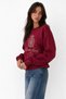 Women's Sweatshirt Swt02840 Burgundy - 2