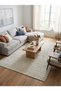 Carpet Shaggy Rugs with Soft Texture, Color - Cream, Size - 160 x 230 cm - 5 x 7.5 ft, Design - Rocco Stripes