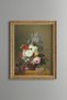 Spring Bouquet in a Vase on a Green Background - Vintage Patterned Painting - Fine Model
