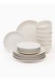 18-Piece Stoneware Dinner Set Plates, Dishes, Bowls, Serves 6 White