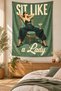 Sit Like a Lady Written Retro Women's Figure Vintage Stain-Resistant Wall Covering Wall Tapestry Tapestry - 2