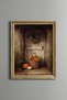 Harvest Basket in Front of Old Wooden Door - Vintage Patterned Painting - Fine Model