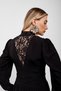 Black Collar Lace Detailed Long Dress - 7