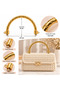 Patterned Gold Metal Bag Handle 12X8 cm – Golden Yellow Self-Ring Round Bag Handle