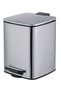 6 L Stainless Steel Squared Trash Can with Soft Close Lid and Inner Bucket-Resistant Surface for Kitchen, Bathroom, Silver, 23.5 x 19.5 x 25.5 cm