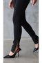 Women's Black High Waist Leggings with Zipper Detail - 3