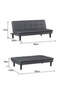Modern Convertible Sofa Bed in PU Leather, Convertible Recliner for Living Room, 180 x 92 x 81cm, Dark Grey - 5