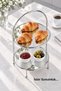 Kubbe Silver Mirrored Coffee Side Serving Tray Organizer Gift Decoration Treat Organizer Mdf Wood 40cm - 3