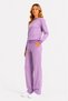 Women's Winter Plain Crew Neck Wide Leg Tracksuit Set Lilac Purple-101 - 6