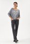 Women's Gray Italian Heart Patterned Sequined Lycra Knitwear Sweater 40 - 46 Size - 4