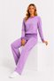 Women's Winter Plain Crew Neck Wide Leg Tracksuit Set Lilac Purple-101 - 5