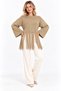 Women's Soft Textured Crew Neck Long Sleeve Tasseled Oversize Knitwear Sweater - 7
