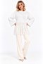 Women's Soft Textured Crew Neck Long Sleeve Tasseled Oversize Knitwear Sweater - 7