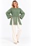 Women's Soft Textured Crew Neck Long Sleeve Tasseled Oversize Knitwear Sweater - 4