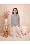 Girls & Baby Flexible Single Jersey Cat Printed Straight Leg Long Sleeve Pajama Set Gray