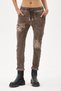 Women's Brown Italian Sequined Lycra Washable Pants Size 38 - 44 - 4
