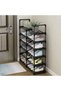 2 Row 6 Tier Shoe Rack,Black Stackable Storage Stand - 2