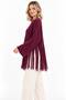 Women's Soft Textured Crew Neck Long Sleeve Tasseled Oversize Knitwear Sweater - 4