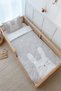 Single Duvet Cover and Fitted Sheet Set - Pure Baby Series - White Rabbit with Gray Background