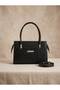 Luxecraft Gold Detailed Geometric Textured Broken Light Adjustable Strap Shoulder and Hand Bag - 2