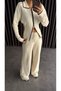 Double Zippered Waist-Fitted Cardigan Knitwear Set - 4