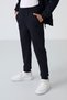 Navy Blue Cotton Thick Fleece Soft Textured Standard Fit Embroidered Boys' Tracksuit Set - 11256 - 4