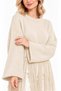 Women's Soft Textured Crew Neck Long Sleeve Tasseled Oversize Knitwear Sweater - 7