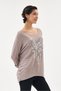 Women's Mink Italian Heart Patterned Sequined Lycra Knitwear Sweater 40 - 46 Size - 2