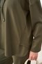 Women's Half Zipper Neck Tie Detail Set Khaki Green - 6