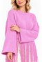 Women's Soft Textured Crew Neck Long Sleeve Tasseled Oversize Knitwear Sweater - 4