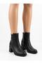 Women's Black Thick Heeled Zippered Non-Slip Sole Casual Boots - 2