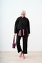 Women's Half Zipper Neck Lace Detail Set Black
