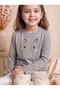 Girls & Baby Flexible Single Jersey Cat Printed Straight Leg Long Sleeve Pajama Set Gray - 3