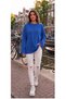 Long Sleeve Cotton T-Shirt Oversize Wide Sleeve Women's Loose Long Basic T-Shirt