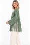 Women's Soft Textured Crew Neck Long Sleeve Tasseled Oversize Knitwear Sweater - 8