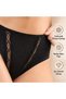 Wak Women's Cotton Zigzag Embroidered Bikini Cut Panties Black, White |   Lace Detailed Comfortable Daily Underwear - 8