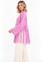 Women's Soft Textured Crew Neck Long Sleeve Tasseled Oversize Knitwear Sweater - 7