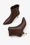Women's Pointed Toe Short Heeled Boots Merlas Brown - 3