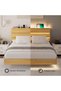 160cm Oak Wood Bed Frame with Headboard, Platform Bed - 7