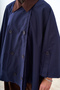 Women's Shirt Collar Double Pocket Poncho Navy Blue - 6