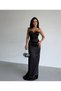 Women's Satin Strapless Dress - 2