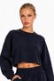 Navy Blue Towel Knitted Tracksuit Set |   Relaxed Comfortable Fit |   Bicycle Collar |   Low Shoulder Long Sleeve |   Jogger Elasticized Leg |   Normal Bell |   84% Cotton 16% Polyester |   Winter Casual Sportswear |   Modern Team - 5
