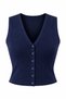 Navy Blue Lena Snap Button Knitwear Vest - 2Y4518